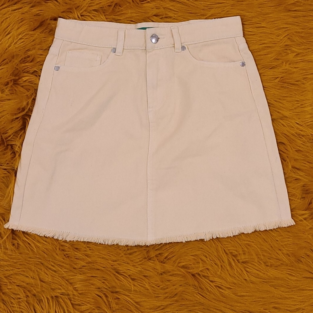 Dip Denim Light Yellow Mini Skirt
